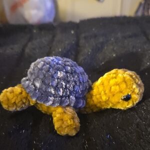 Charming Yellow and Gray Plush Turtle Toy